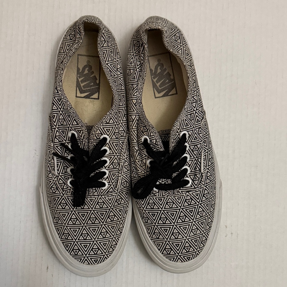 Vans Black and White Triangle Pattern Sneakers